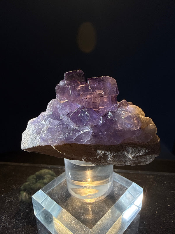 Fluorite with Dolomite specimen from Xinjiang Uyghur — purple, vitreous luster, transparent (5×3×3 cm) — FLU-0019
