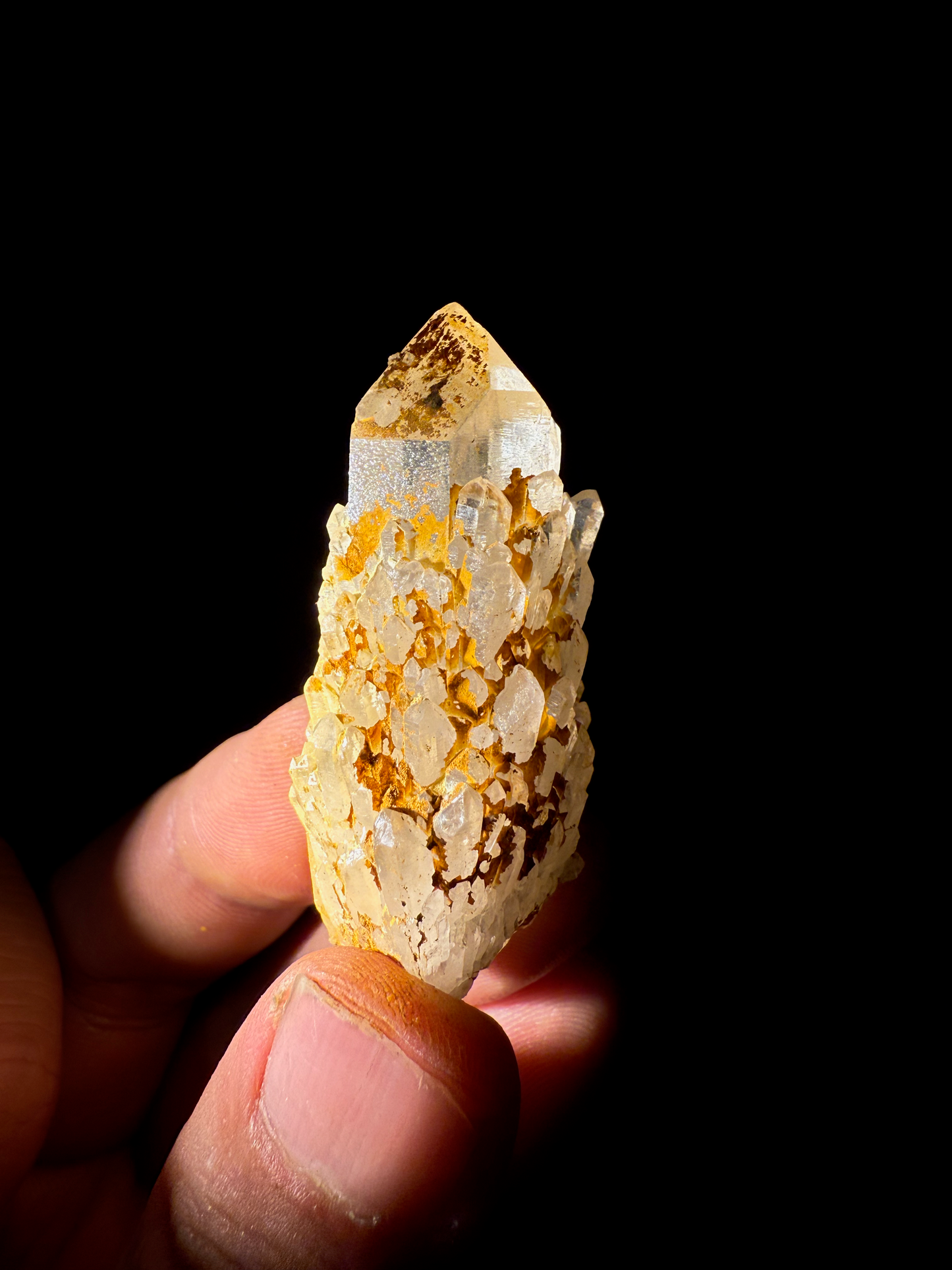 Golden Candle Quartz Crystal Cluster 001