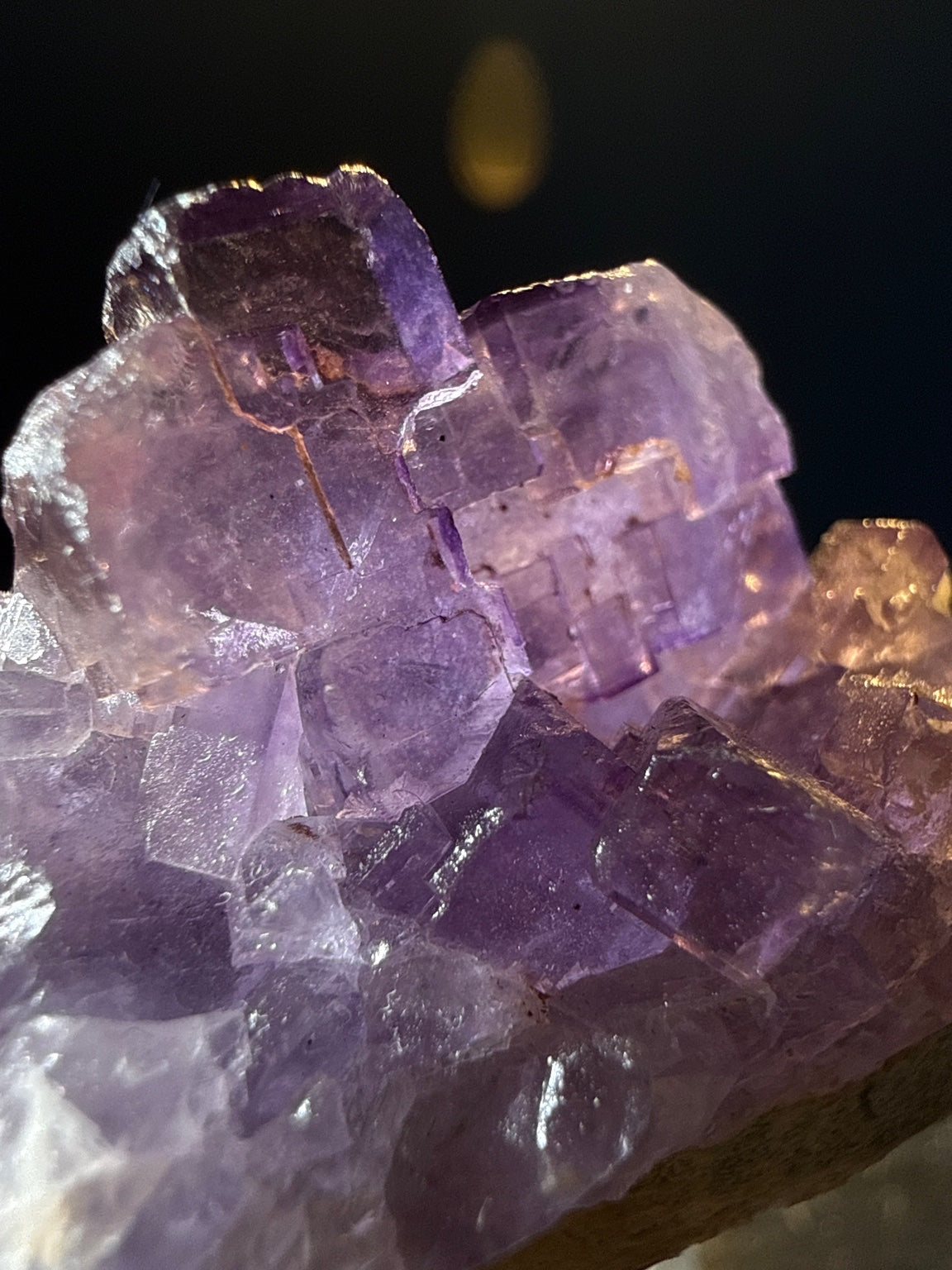 Fluorite with Dolomite specimen from Xinjiang Uyghur — purple, vitreous luster, transparent (5×3×3 cm), additional angle view — FLU-0019