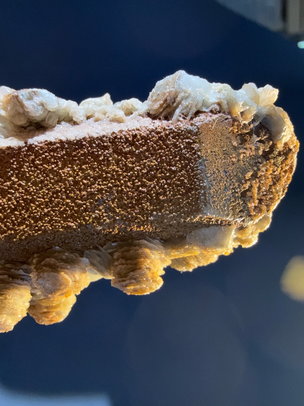Quartz  with Calcite specimen from Huanggangliang zone5, Inner Mongolia — colorless to white, vitreous luster, transparent to translucent (4×5×10 cm), additional angle view — QUA-0016