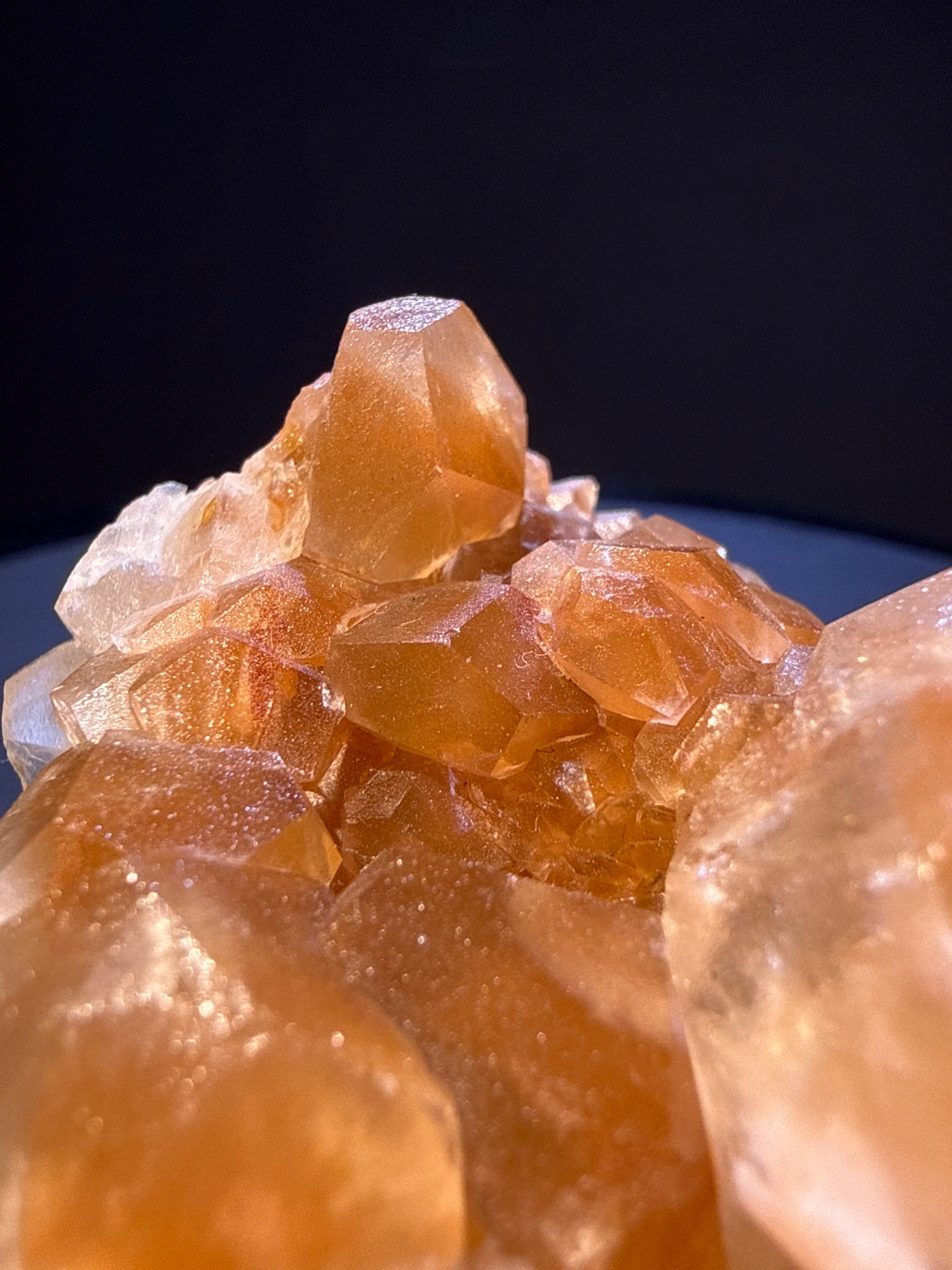 Calcite specimen from Daye, Hubei — orange, vitreous luster, translucent (5.2×6.8×4.1 cm), additional angle view — CAL-0039