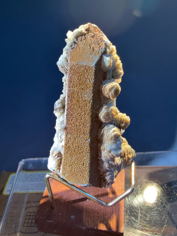 Quartz  with Calcite specimen from Huanggangliang zone5, Inner Mongolia — colorless to white, vitreous luster, transparent to translucent (4×5×10 cm) — QUA-0016