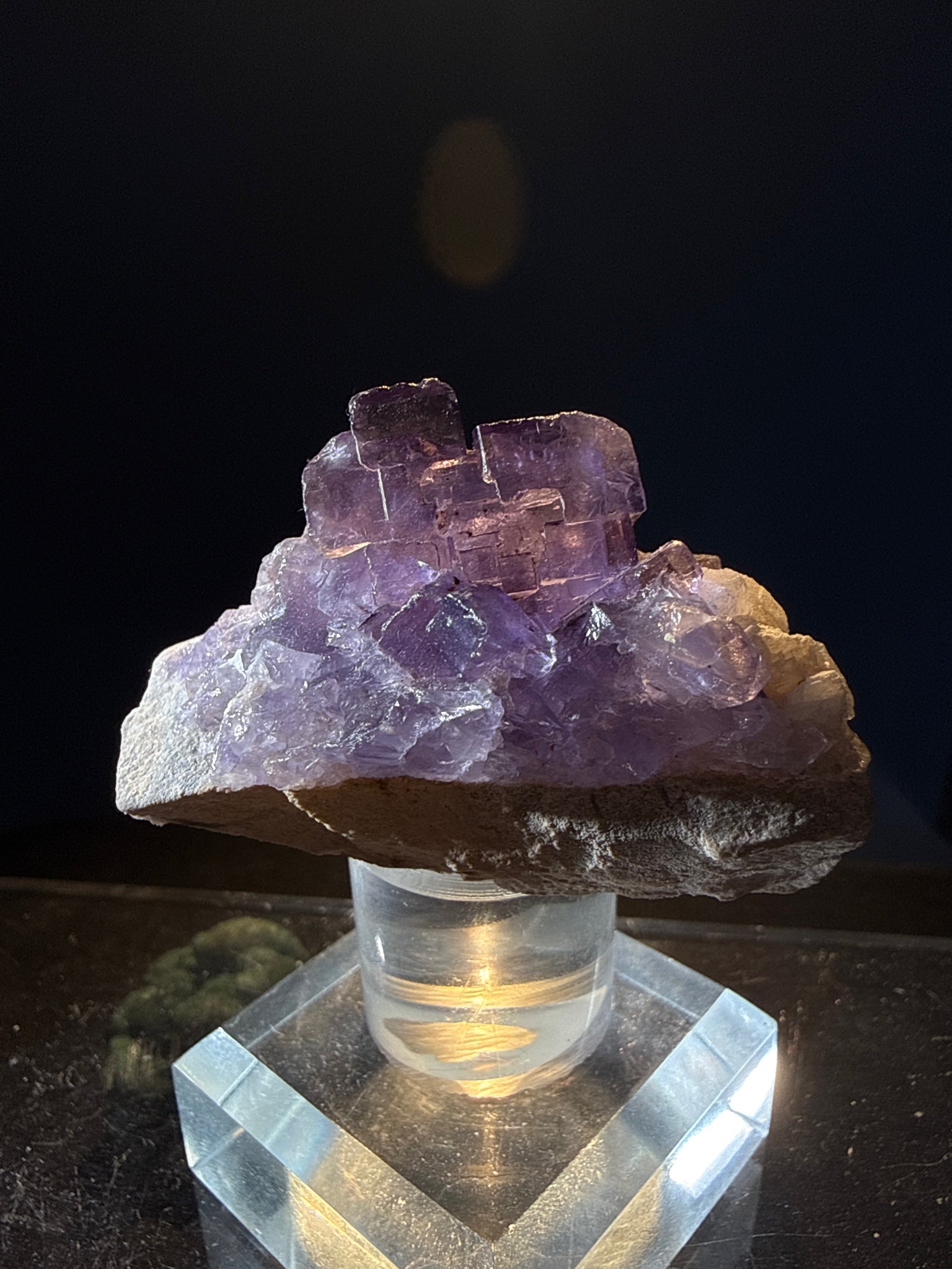 Fluorite with Dolomite specimen from Xinjiang Uyghur — purple, vitreous luster, transparent (5×3×3 cm) — FLU-0019