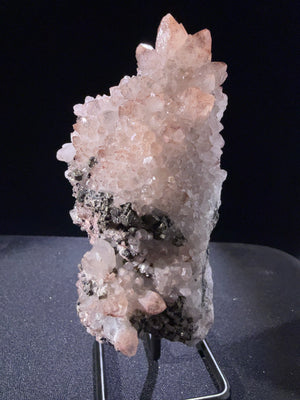 Quartz with Chalcopyrite and Pyrite specimen from huya, jiangxi — colorless to white, vitreous luster, transparent to translucent (11×4.5×5 cm) — QUA-0024